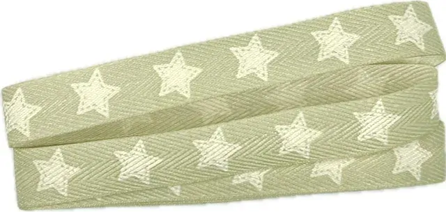 Vánoční stuha WHITE STAR LIGHT GREEN pastelově zelená 15mm x 2m ( 2,50 Kč/m)