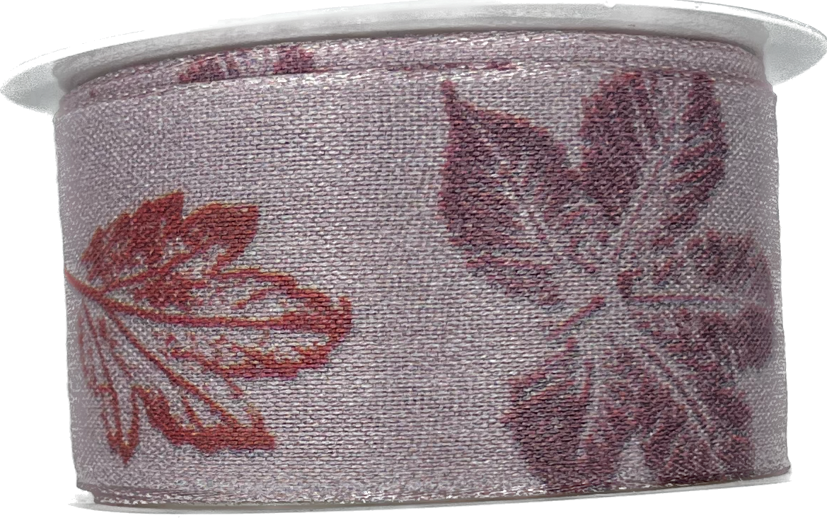 Stuha látková Autumn Cotton Leaf – Misty Violet fialová 40mm x 2m (14,-Kč/m)