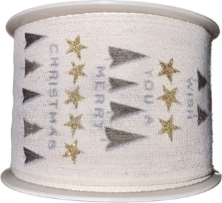 Stuha vánoční MERRY CHRISTMAS WHITE bílá 40mm x 2m (15,-Kč/m)