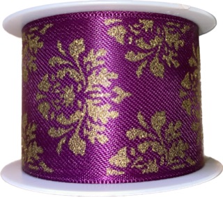 Stuha vánoční saténová X-MAS DELUXE VIOLETT fialová 40mm x 2m (14,50Kč/m)