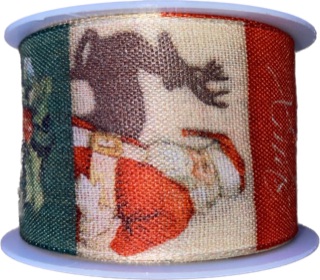 Stuha vánoční SANTA'S REINDEER 40mm x 2m (10,-Kč/m)