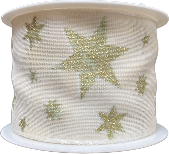 Stuha vánoční bavlněná LIGHT bílá 40mm x 2m(14,-kč/m)