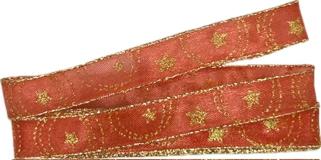 Vánoční stuha červená HARMONY taftová 15mm x 2m (7,50 Kč/m)