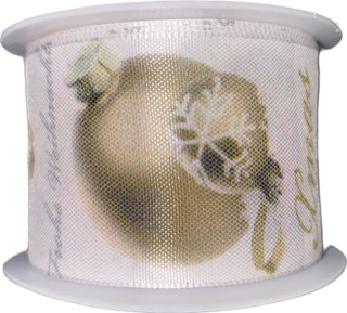 Stuha vánoční CHRISTMAS DECORATION GOLD zlatá 40mm x 2m (16,-Kč/m)