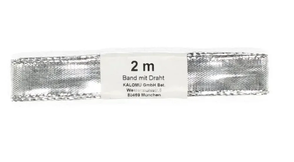 Stuha stříbrná lesklá CELEBRATION SILVER lurexová 15mm x 2m (5,- Kč/m)