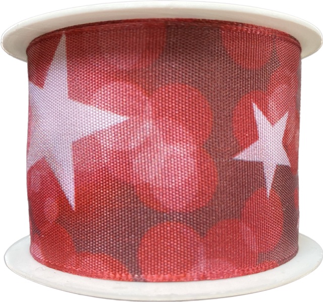 Stuha vánoční STARLIGHT RED červená 40mm x 2m (13,-Kč/m)