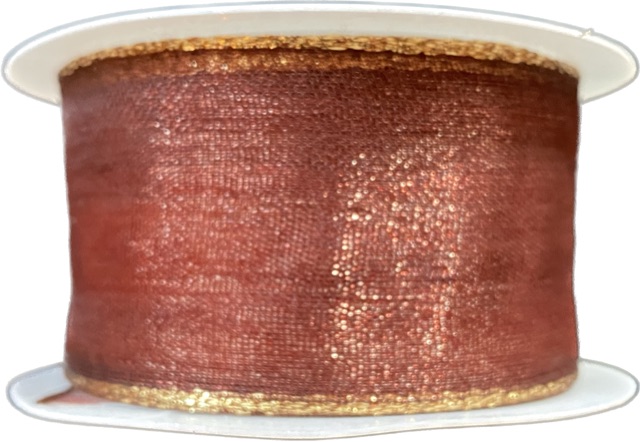 Stuha organzová ORGANDY BROWN 40mm x 2m (13,-Kč/m)