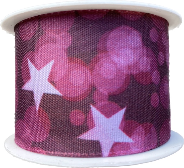 Stuha vánoční STARLIGHT VIOLETT fialová 40mm x 2m (13,-Kč/m)