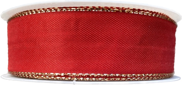 Stuha taftová BASIC RED červená 25mm x 2m (13,-Kč/m)