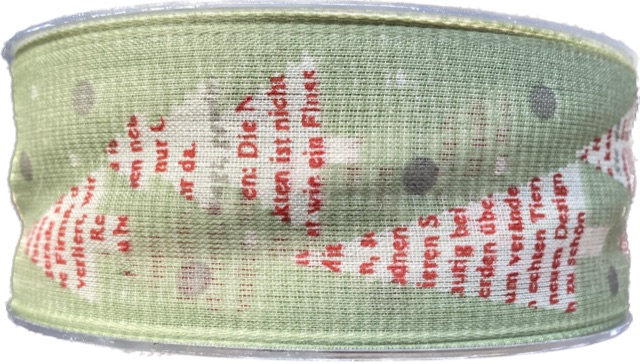 Vánoční stuha bavlněná CHRISTMAS FOREST 40mm x 20m (3,45Kč/m)