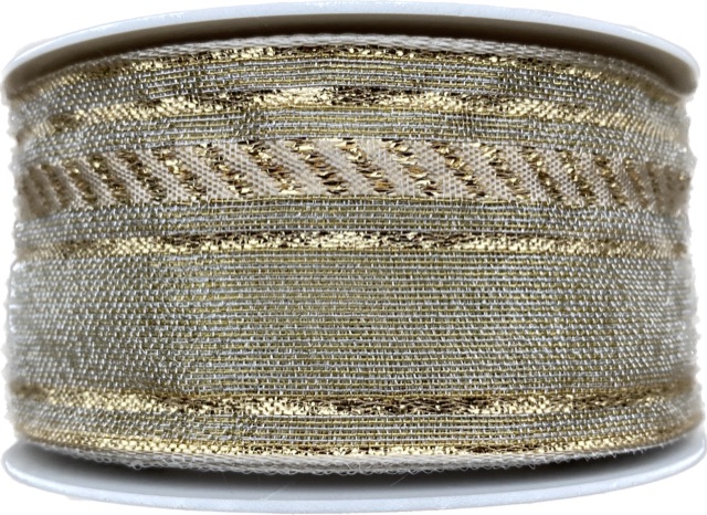 Stuha  vánoční OUTDOOR ORGANDY WATERPROOF GOLD  40mm x 10m ( 9,90 Kč/m)