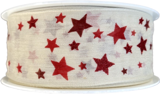Stuha vánoční CELESTIAL CREME 40mm x 20m ( 8,-Kč/m)