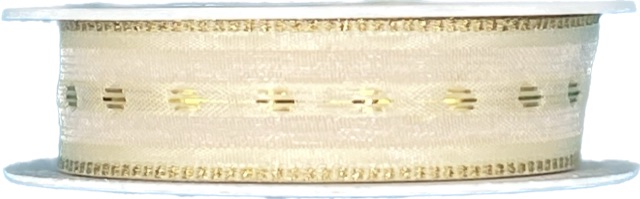 Stuha organzová GLITZER zlatá 15mm x 2m (8,- Kč/m)