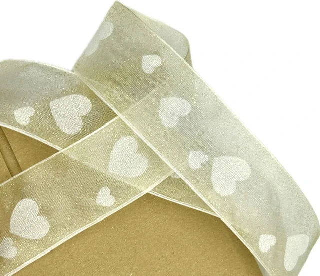 Organzová stuha Sweet Emotion Cream – krémová 40mm x 20m