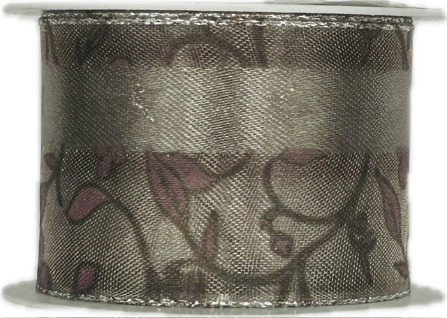 Vánoční stuha CHRISTMASS ROSSES 40mm x 2m (16,-Kč/m)