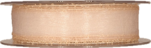 Stuha organzová ORGANDY PEACH meruňková 25mm x 20m (3,- Kč/m)