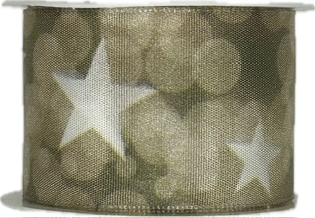 Stuha vánoční STARLIGHT BROWN hnědá 40mm x 2m (13,-Kč/m)