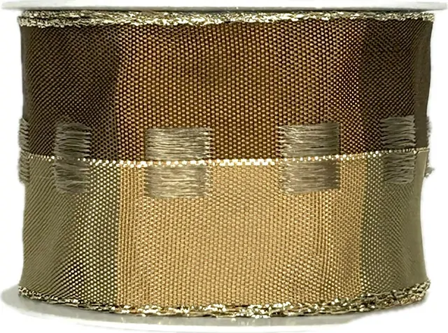 Stuha vánoční CELEBRATION BROWN 40mm x 2m (15,-Kč/m) 