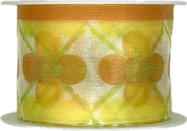 Stuha organzová ORGANDY FLOWERS 40mm x 2m (12,50 Kč/m)