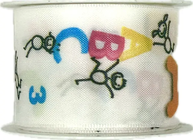 Stuha nadětská ABC bílá 40mm x 2m (14,-Kč/m)