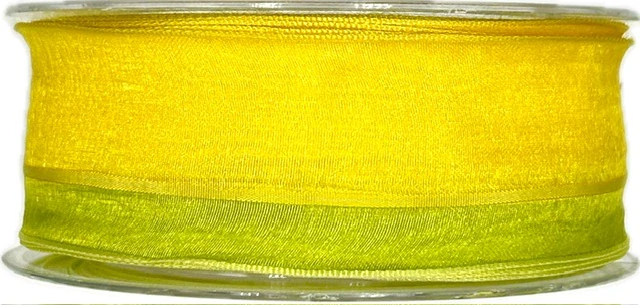 Stuha organzová PROMENADE žluto zelená 40mm x 20m (5,-Kč/m) POSLEDNÍ KUSY!