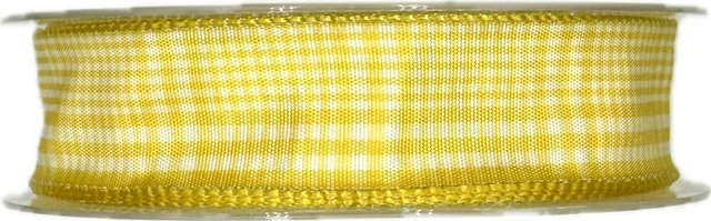 Stuha saténová YELLOW KARO žlutá 25mm x 20m (4,-Kč/m)POSLEDNÍ KUSY!