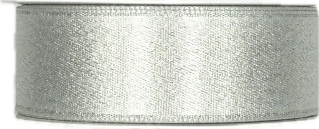 Stuha saténová STARDUST SILVER stříbrná 25mm x 2m (12,-Kč/m)