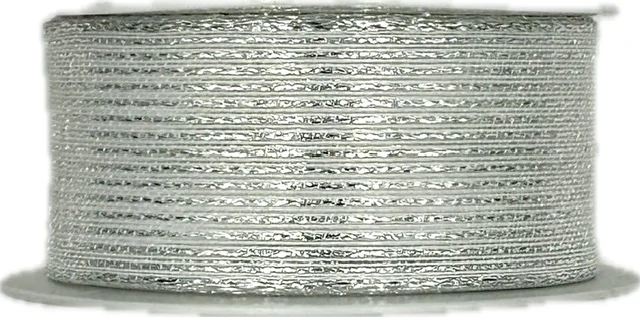 Organzová stuha ORGANDY LINES SILVER stříbrná 25mm x 2m (10,-Kč/m)