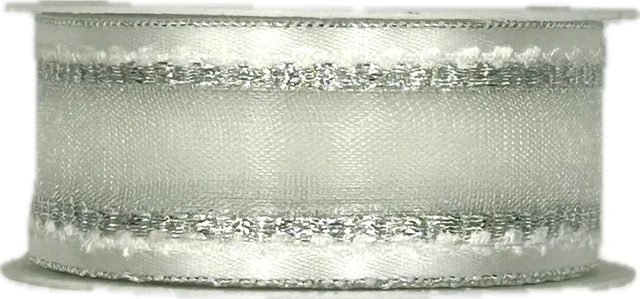 Stuha organzová MONDAN bílá PREMIUM 25mm x 2m (13,-Kč/m)