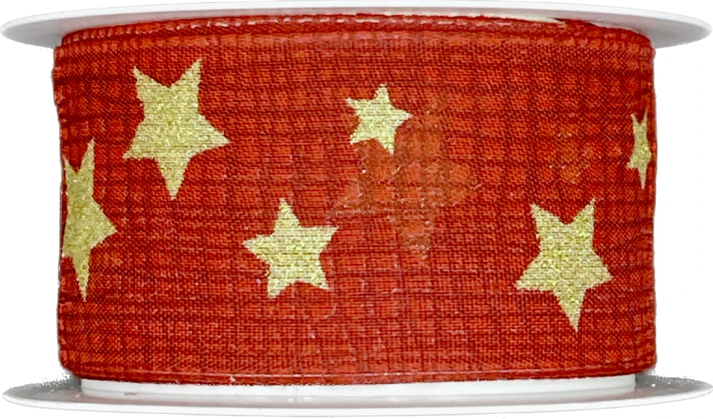 Vánoční bavlněná stuha HEAVEN HARMONY RED 40mm x 2m (14,-Kč/m)