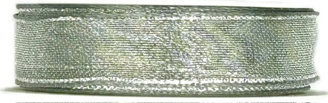 Stuha stříbrná PLATINUM SILVER lurexová 15mm x 3,5m (5,70 Kč/m) 