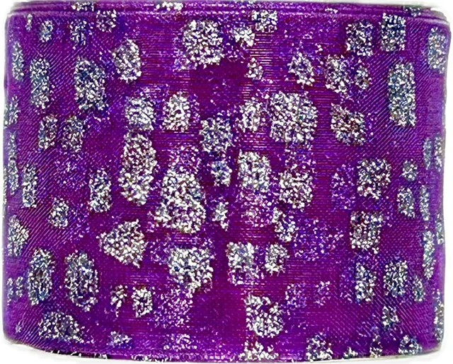 Stuha vánoční organzová GLAMOUREUX fialová 40mm x 2m (16,-Kč/m)