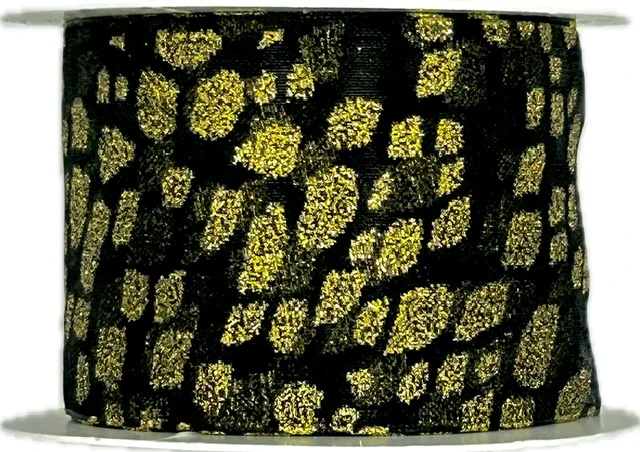 Stuha vánoční organzová GLAMOUREUX černá 40mm x 2m (16,-Kč/m)