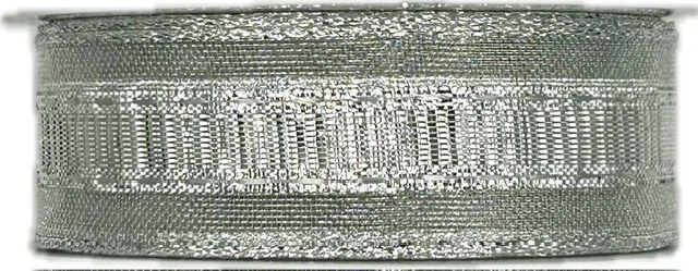 Stuha stříbrná GLITZERFEE SILVER lurexová 25mm x 2m (12,-Kč/m)