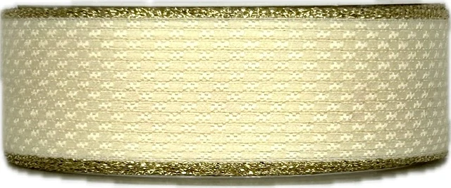 Stuha tkaná Luxe Shine – Ivory krémová 25mm x 3m (11,-Kč/m)
