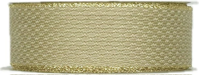 stuha tkaná Luxe Shine – Mokka krémová 25mm x 3m (11,-Kč/m)