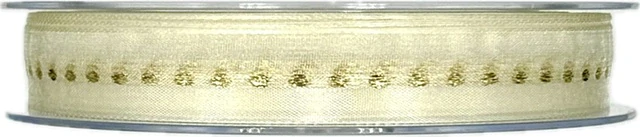 Vánoční stuha GALAXY CREAM krémová 15mm x 20m (8,-Kč/m)