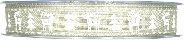 Stuha vánoční NORDKAPP SILVER pastelově šedá 15mm x 20m (6,-Kč/m)