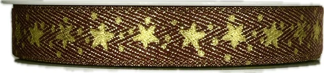 Vánoční stuha WINTER CELEBRATION CINNAMON 15mm x 20m (7,-Kč/m)