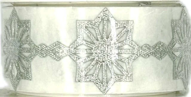 Stuha girlandová SNOWFLAKES SILVER 25mm x 1m (20,-Kč/m)