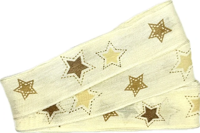 Stuhy vánoční CHOCOLATE STARS krémová 25mm x 2m (8,-Kč/m)