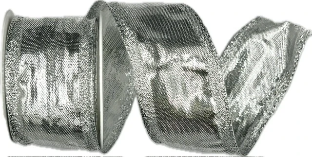 Stuha stříbrná lurexová BIRMINGHAM SILVER lesklá 40mm x 2m (15,-Kč/m)