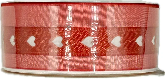 Stuha vysekávaná RED HEART červená 25mm x 2m (18,-Kč/m)