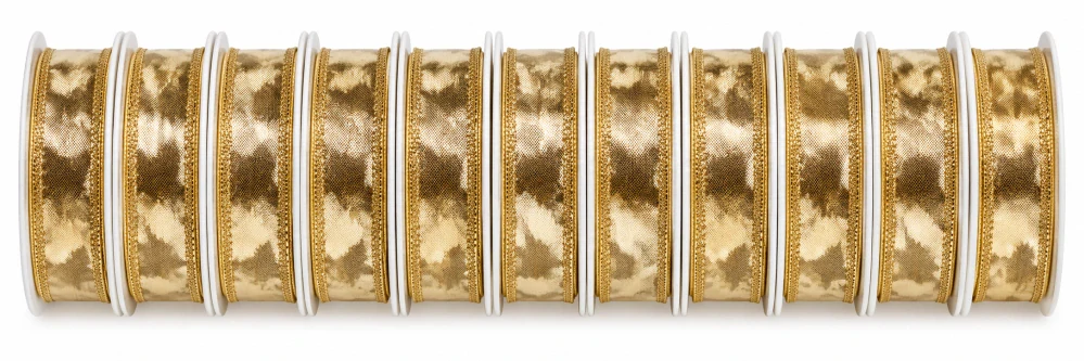 10x Stuha zlatá CELEBRATION GOLD lesklá 10x (15mm x 3m)