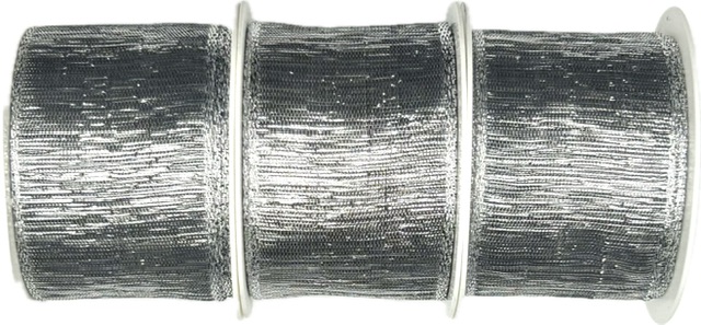 Set 3x Stuha stříbrná LIVERPOOL SILVER stříbrná lesklá 3x (40mm x 2m)