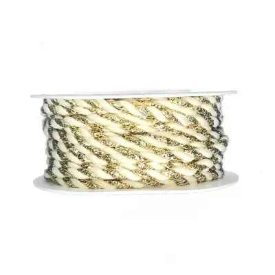 Provázek dekorační TwistCord Elegant Gold & Cream zlato-krémový 3mm x 3m (3,30 Kč/m)