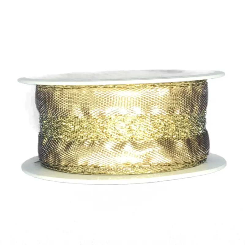 Stuha zlatá LONDON GOLD lurexová 25mm x 2m (14,-Kč/m)