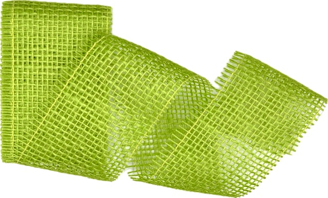 Stuha jutová JUTA MEADOW GREEN hráškově zelená 70mm x 2m (25,-Kč/m)