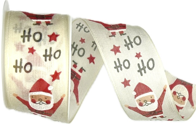 Stuha vánoční Santa HoHo Harmony krémová 40mm x 2m (12,-Kč/m)
