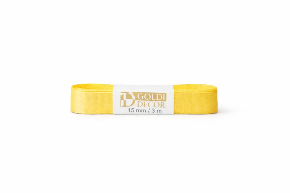 Stuha taftová SUNNY YELLOW žlutá 15mm x 3m (5,-Kč/m)